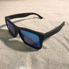 Load image into Gallery viewer, The Maverick - Ebony Wood Sunglasses with Blue Polarized Lenses