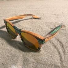 Load image into Gallery viewer, The Aurora - Bamboo Wood Sunglasses with Orange Polarized Lenses