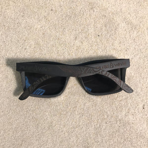 The Maverick - Ebony Wood Sunglasses with Blue Polarized Lenses